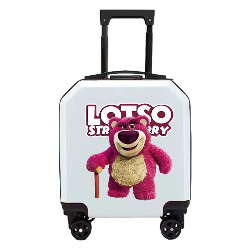 Детский чемодан на универсальных колесах, чемодан-тележка с мультяшным рисунком, студенческий чемодан с кодовым замком, оптом с нанесением логотипа, дорожный чемодан для ручной клади 18inch