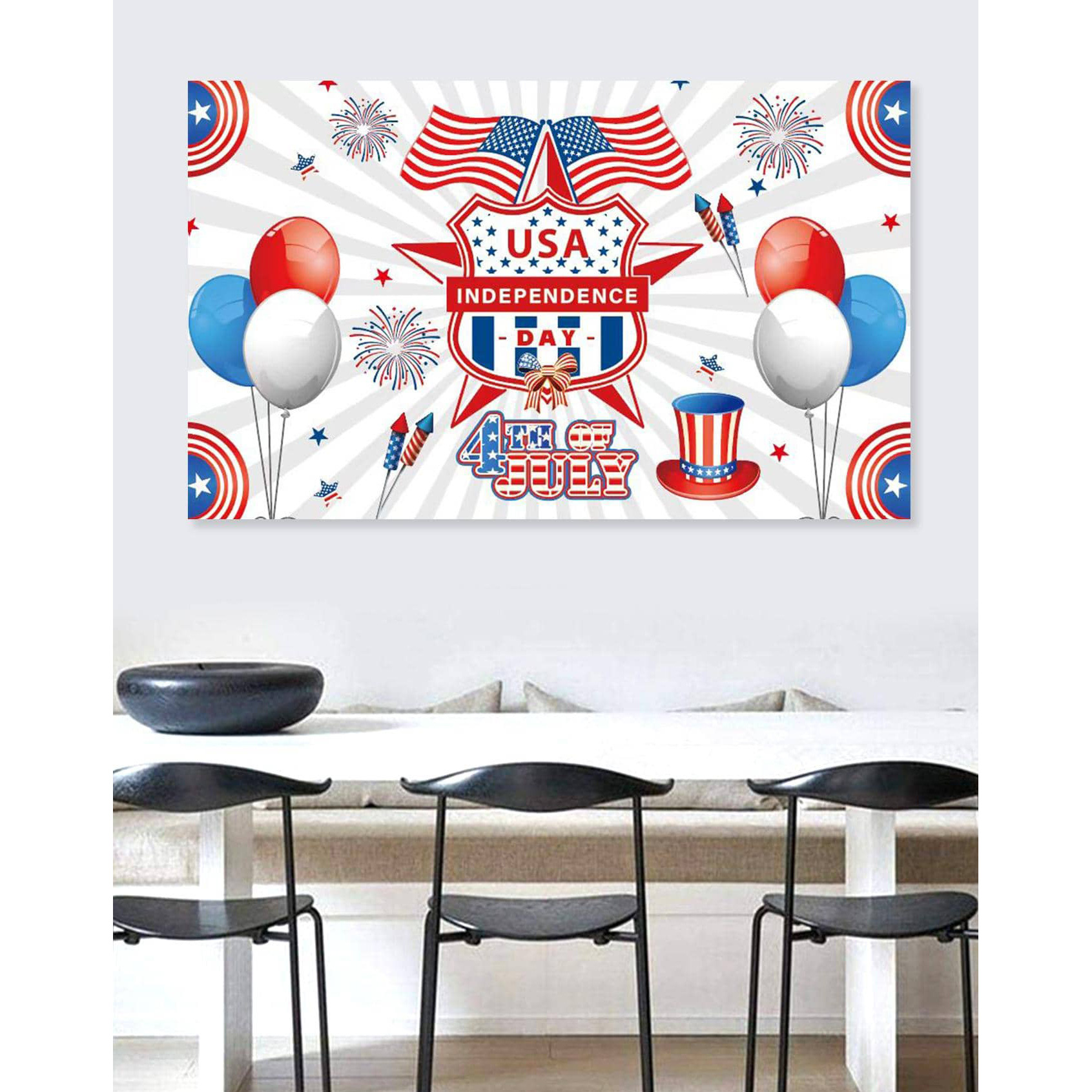 亚马逊跨境美国独立日派对装饰横幅派对聚会背景布置海报批发
