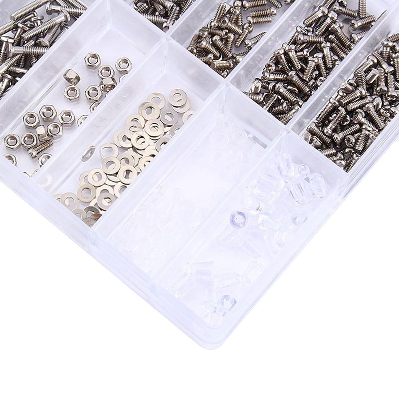 メガネネジアクセサリーボックス/ノーズパッドネジ時計メガネ修理ネジセット 18 グリッド 1000 個|undefined