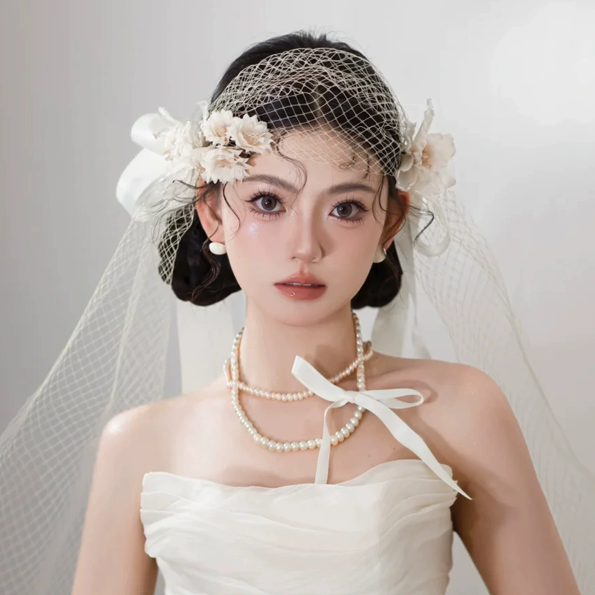 Творческий новый цветочный сетчатый свадебный головной убор ретро элегантный ремень для волос