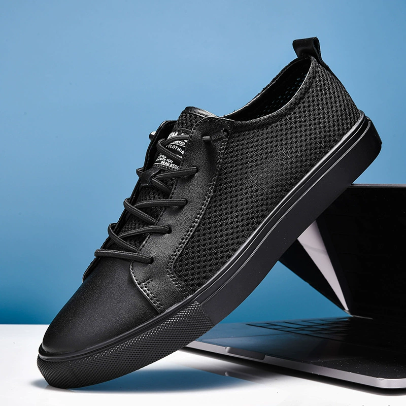 722 мужская обувь, сетчатая обувь, весенне-летние сетчатые туфли на плоской подошве в стиле ретро, белые туфли больших размеров, Спортивная повседневная обувь