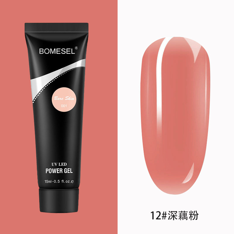 Explosión de uñas de color desnudo de cristal extensión de uñas sin papel modelo de extensión rápida 15ML 30ML