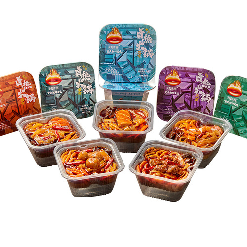 Spicy Flavor Instant Hot Pot, Self-Heating Convenience Rice Cooker, Chongqing Noodles, Ready-to-Eat, Large Portion, Wholesale Acidic and Spicy Glass Noodles