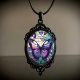 Cross-border foreign trade Europe and the United States retro crystal butterfly pendant necklace factory direct