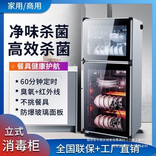 Commercial Disinfection Cabinet for Bowls and Chopsticks, Stainless Steel Kitchen Disinfection Cabinet, Small Household Vertical Cabinet for Dining