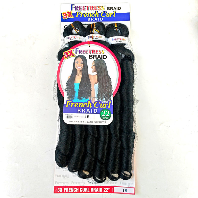 FREETRESS Perruca africana espiral trenza de rizos loose weave 3x trenza de rizos franceses