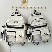背包日系ins新款原宿复古工装风初高中学生双肩包大容量潮旅行包