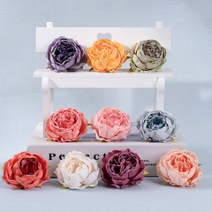玫瑰花牆千夏牡丹花頭花盒仿真花家居裝飾手捧花假花跨境MW07303