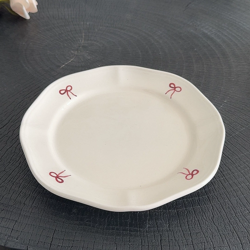 Japanese high quality afternoon tea, ceramic tableware with bow