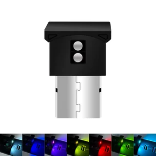 跨境新款汽车usb氛围灯七彩呼吸渐变氛围灯led车载迷你气氛小夜灯