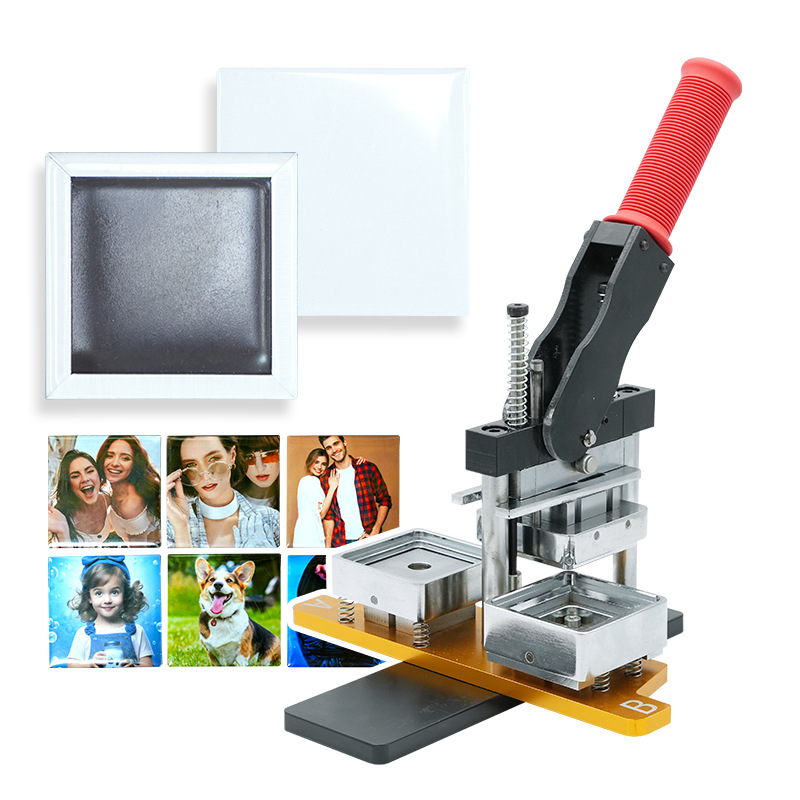 Máquina de Chapas Acrílicas 55mm — Prensa para Imanes y Pines de Refrigerador