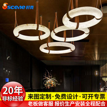 云石吊灯后现代简约创意设计师轻奢客厅卧室餐厅别墅大气新款灯.