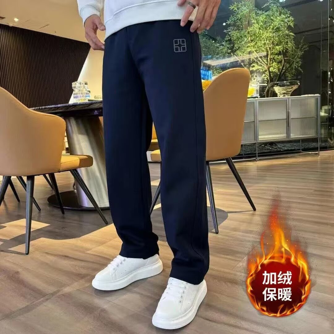 Primavera y otoño pantalones juveniles para hombres 2025 nuevos pantalones casuales rectos sueltos otoño y invierno con pantalones deportivos de lana