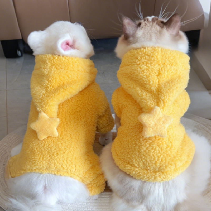 Star Prince mascotas con capuzas más gruesas otoño y invierno perros gatos chalecos hogares pijamas artículos que osos Bo Mei