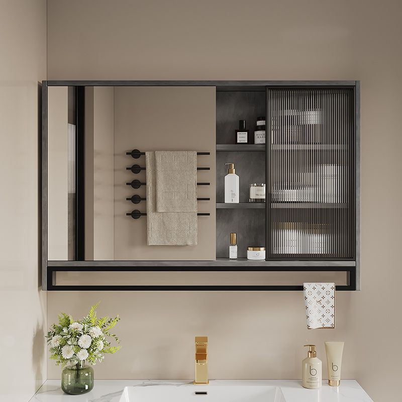 Smart Bathroom Mirror Cabinet, Wall-Mounted with Light, Defogging Bathroom Vanity Mirror, Solid Wood with Storage Rack