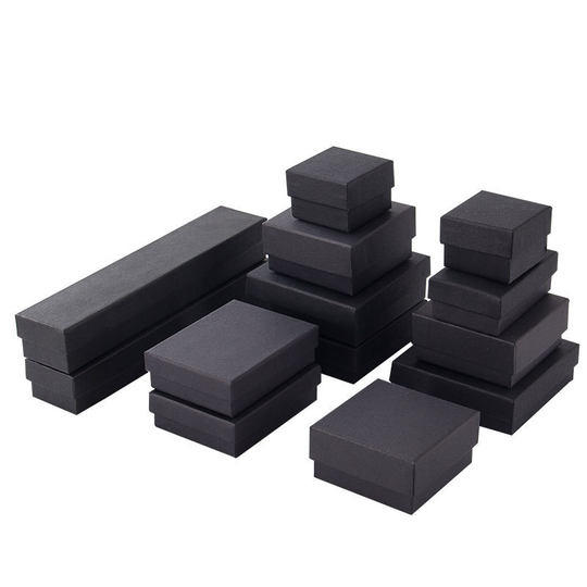 Black multi-function necklace jewelry box Kraft paper gift box ring box necklace watch box factory direct wholesale