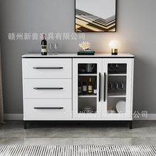 岩板餐邊櫃現代簡約實木櫃子儲物櫃廚房置物櫃輕奢客廳靠牆茶水櫃