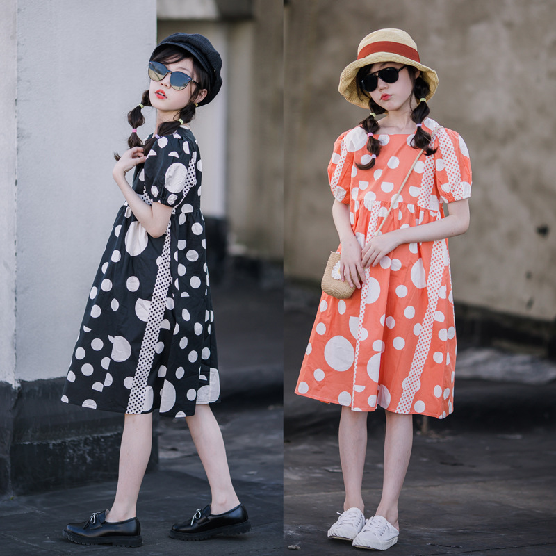 Ropa infantil vestido de princesa para niñas vestido de verano 2023 estilo occidental nuevo vestido para niños mediano y grande vestido de verano para niñas