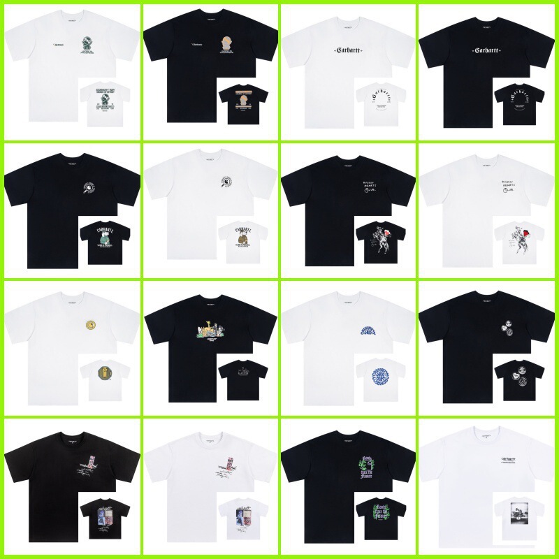 Basic Cross-Border Summer Classic Carhartt Pocket Patch Letter Embroidery Couple Short-Sleeve T-Shirt Collection