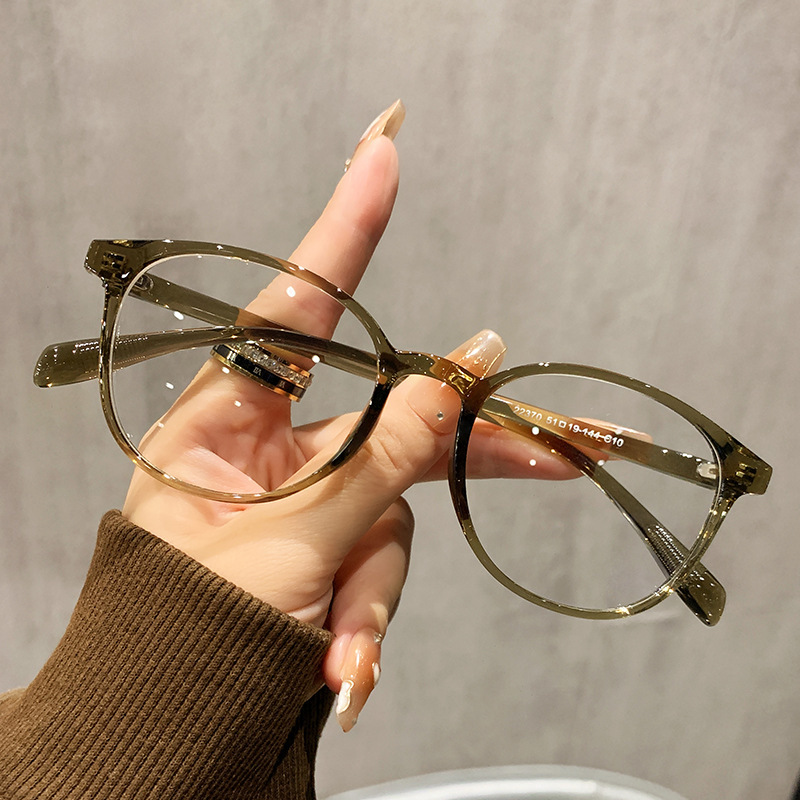 22370新型超軽量TR細辺楕円枠実体電気商近視眼鏡枠ネット赤平光鏡枠|undefined