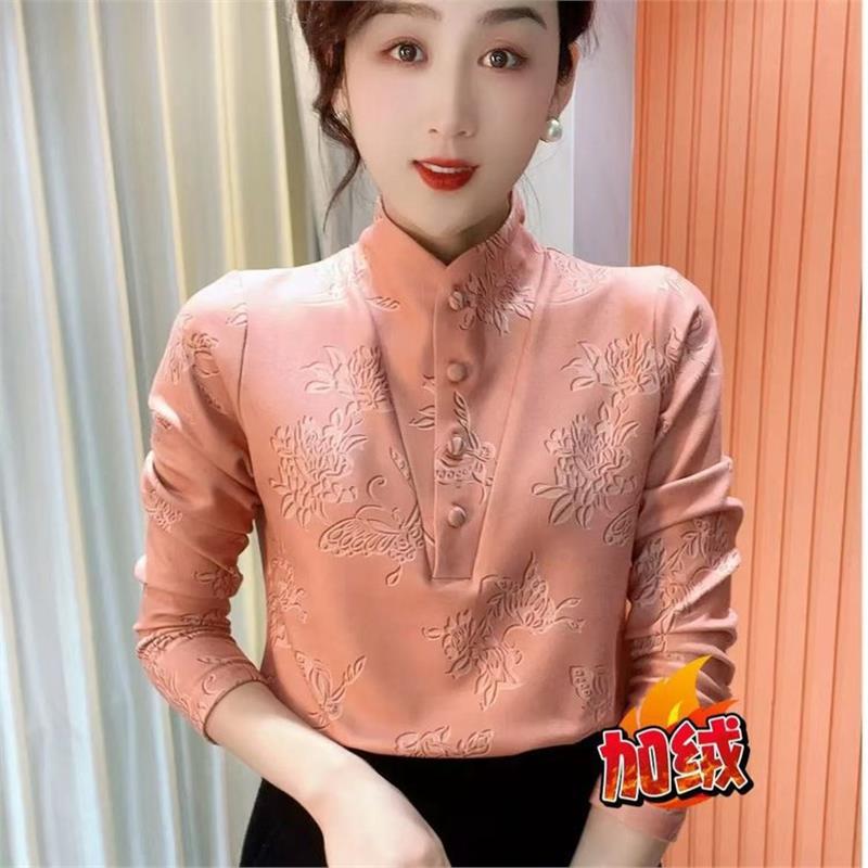 Trendy 2024 Winter New Fashion Double-Sided Fleece Versatile Warm Base Shirt Top for Dropshipping