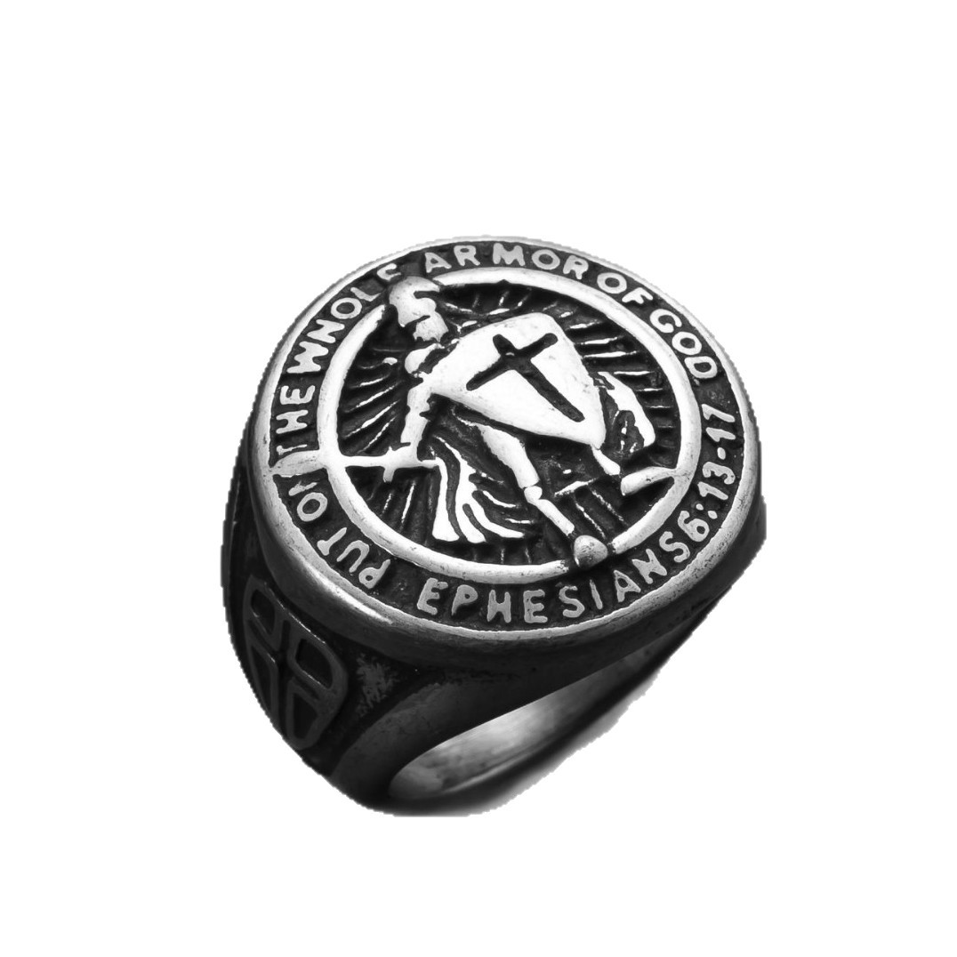 Anillo de acero inoxidable transfronterizo europeo y americano Cruz de fundición Anillo de hombre Hip Hop Retro Fabricante al por mayor de joyería de acero de titanio