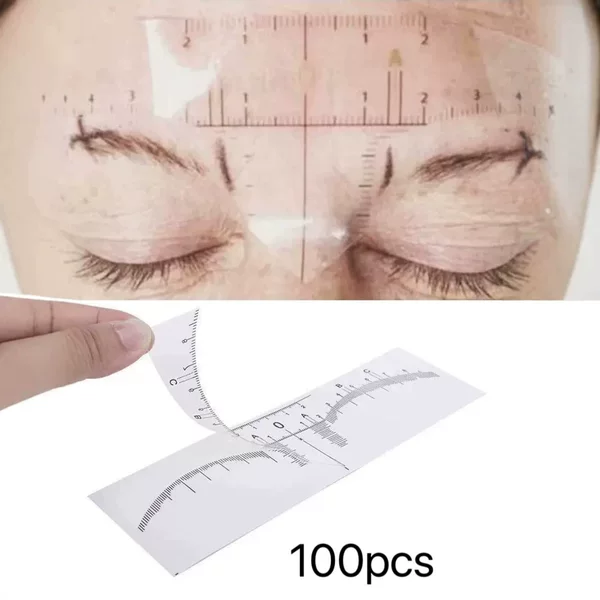 10/50/100Pcs Eyebrow Tattoo Eyebrow Measuring Ruler Eyebrow Shape Card Sticker Design Eyebrow Sticker Auxiliary with Scale