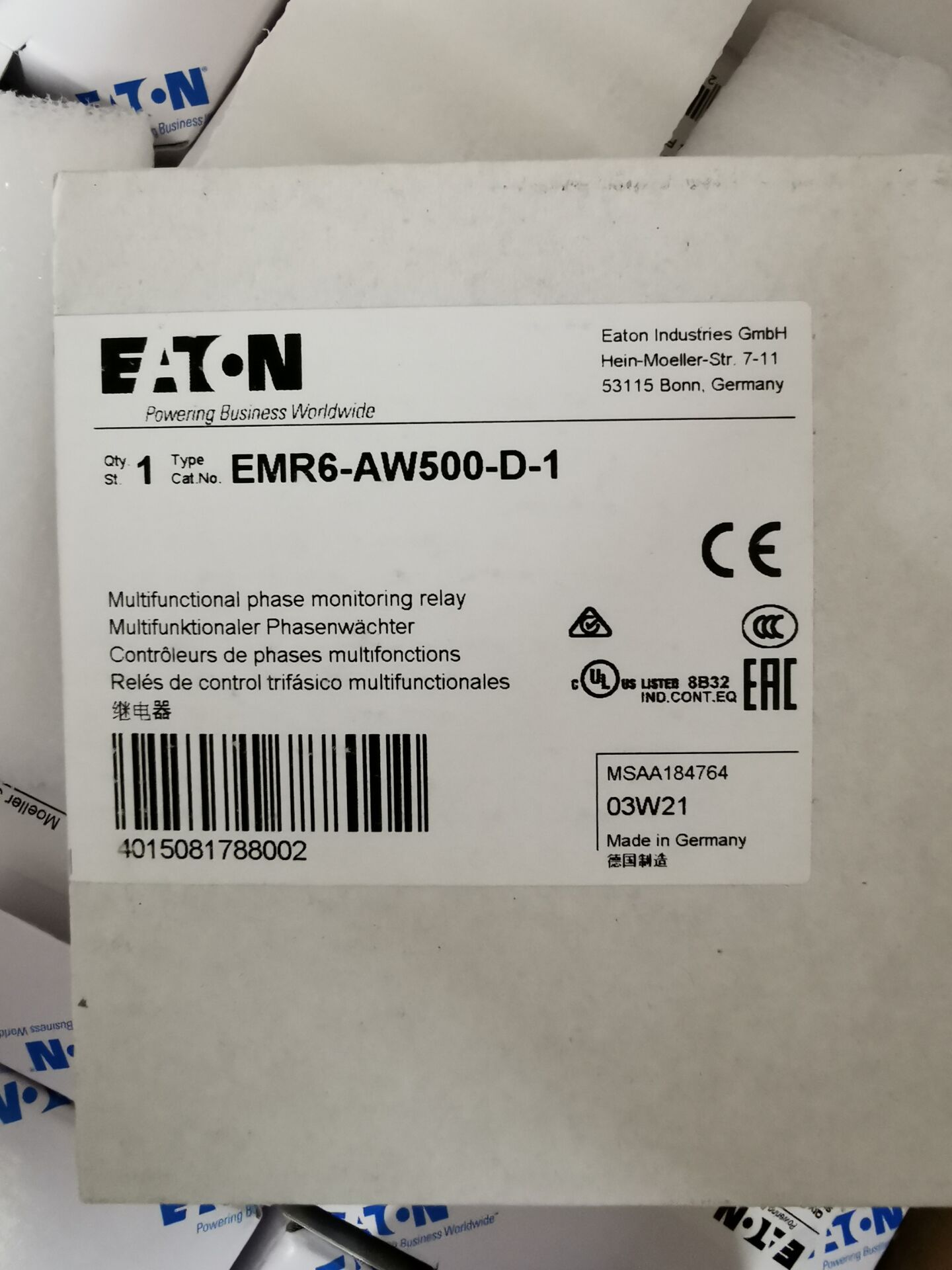 EATON一级代理供应接触器DILM25-01C M22-KC10/M22-KC01