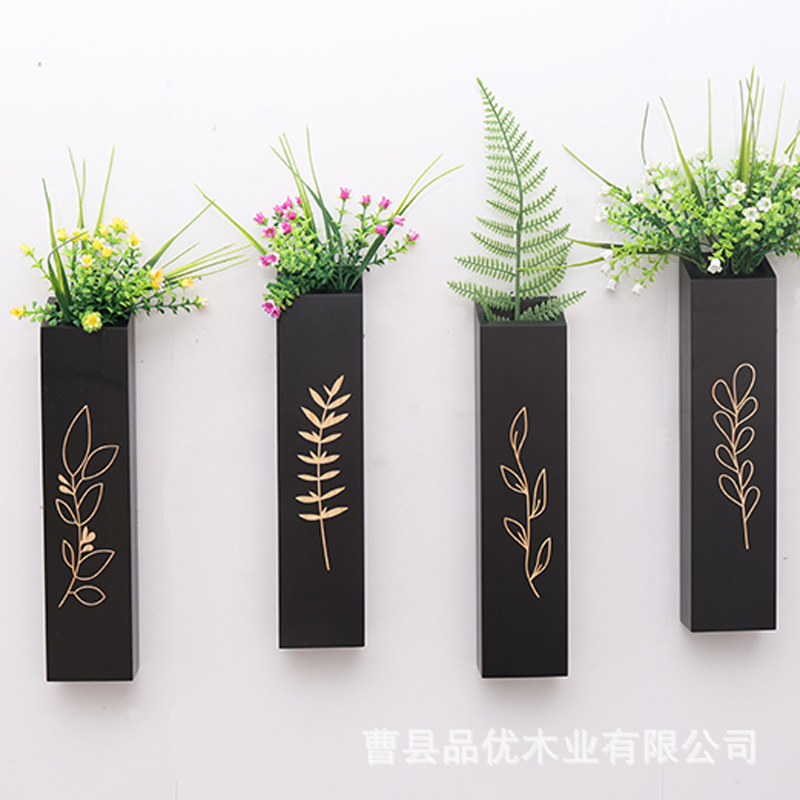 木製壁掛け花瓶棚 リビング装飾 ドライフラワー 花瓶入れ 吊り下げグリーンフラワーボトルスタンド飾り|undefined
