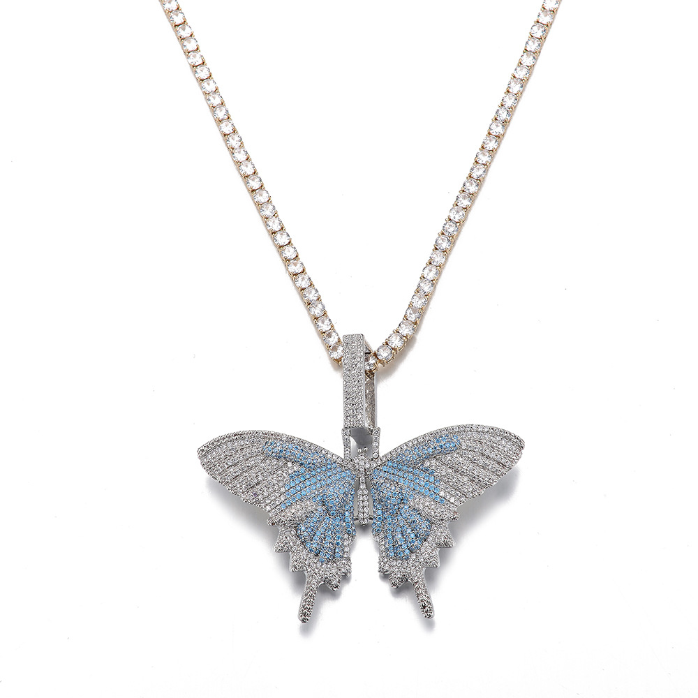 Luxury Zircon Butterfly Pendant Necklace For Women Elegant Style_voghion.com