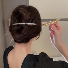 韩国简约弧形金属发夹后脑勺一字夹高级感盘发卡大号弹簧夹横夹子