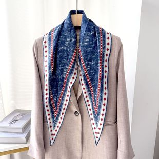 2025 Spring Fashion Light Luxury Mulberry Silk Hand-Rolled Edge Long Scarf Silk Twill Scarf Women's Shawl Neck Scarf