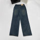 Nanyou High-end Women's 24 Early Autumn New Fashion All-match High Waist Slimming Blue Straight Denim Trousers