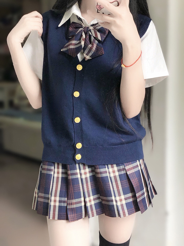 原创做工成品布大棕同格A字对格jk格裙半身裙日系夏学院风百褶裙|undefined