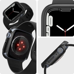 Suitable for Apple watch case Applewatch 7 generation fuel injection PC electroplating hollow watch case iwatch8 protective case