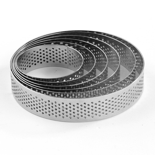 304 stainless steel mousse ring cake ring with holes, cake tart shell mold with holes, egg tart ring