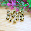 Accessory handmade, golden acrylic beads, 12mm, wholesale