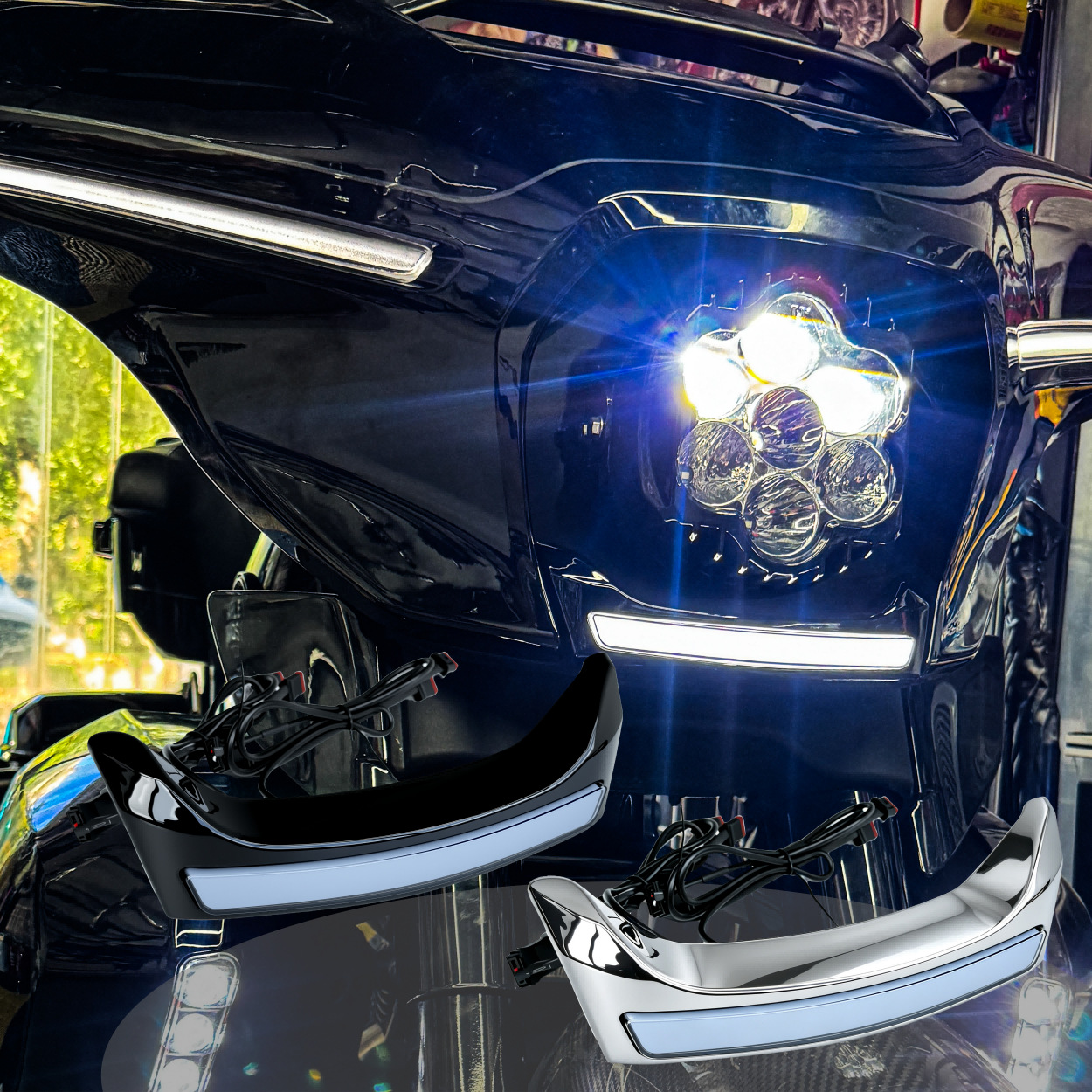 Harley-Davidson Street Glide 23.5-26 Headlight Trim, Turn Signal Light, and Decorative Panel Modification