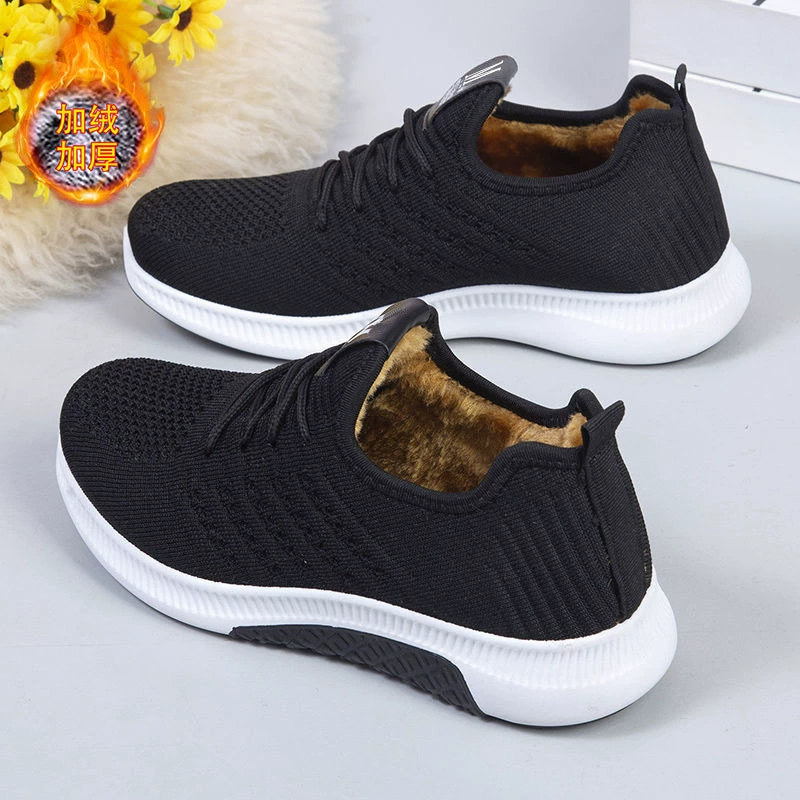 2025 Новые старые пекинские хлопковые туфли Женская мода Повседневные женские хлопковые туфли Бархатные теплые противоскользящие хлопковые туфли для мам среднего и пожилого возраста