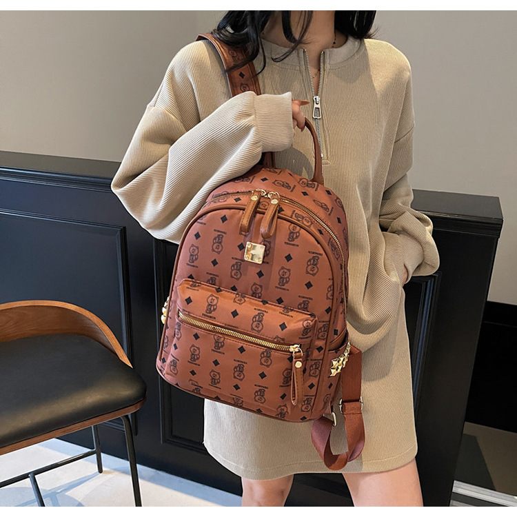 A cute little bear backpack for female college students in 2025, a new fashionable and trendy backpack with a large capacity undefined