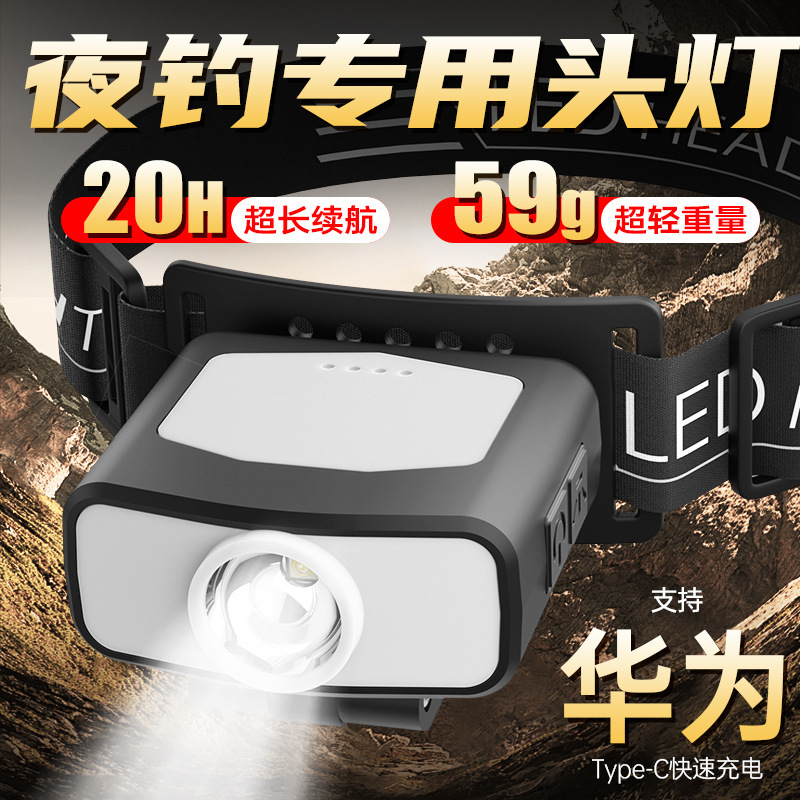 Clip de sombrero al aire libre camping headlight induction night fishing headlight recargable headlight impermeable luz roja de alta intensidad luz de emergencia