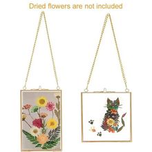 工厂直销黄铜复古创意玻璃艺术品植物标本双面玻璃金属相框 植物