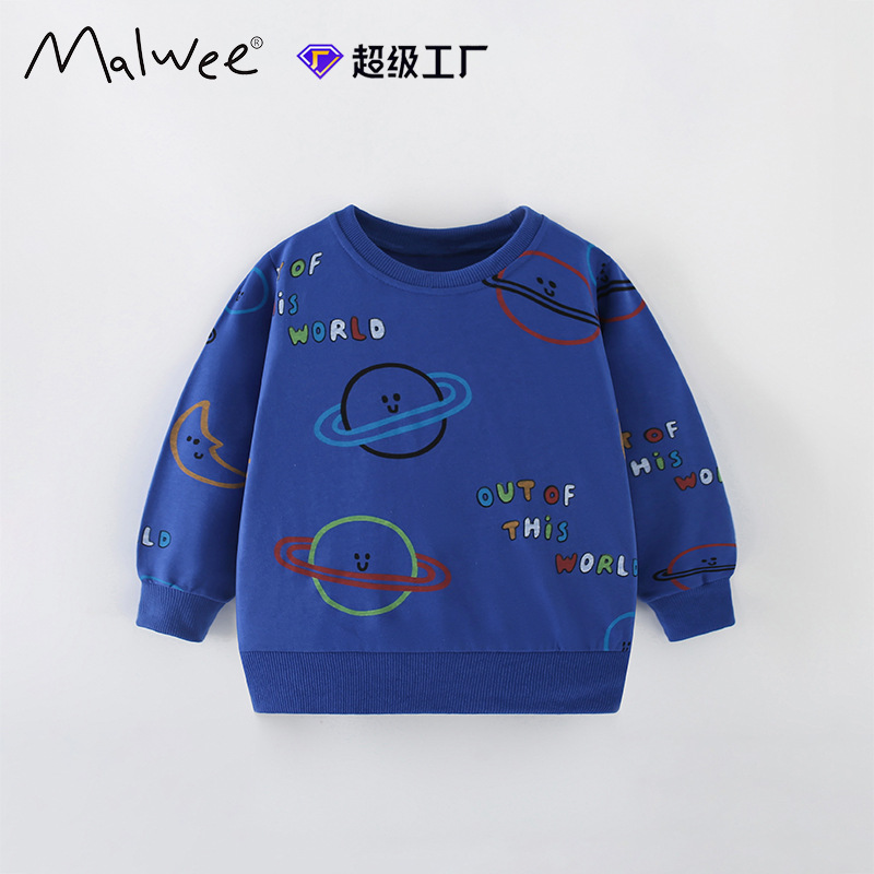 Malwee transfronterizo chaqueta de niño otoño y invierno nuevo estilo europeo y americano camiseta de niños de mediano tamaño camiseta casual chaqueta de niños