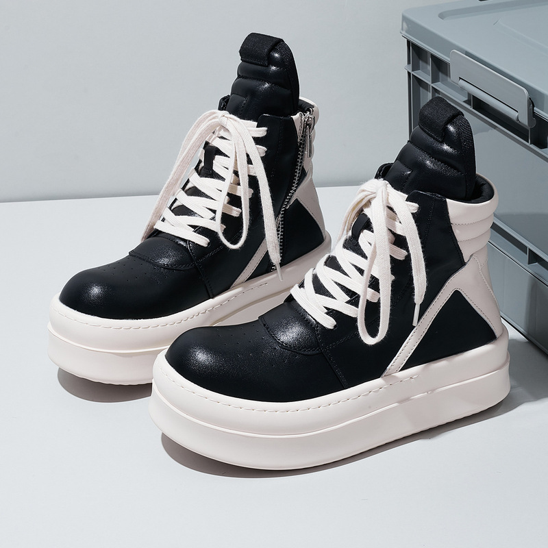High-Top Sneakers for Men and Women, American Triangle High Street Niche New Style Platform Height-Increasing Couple Shoes
