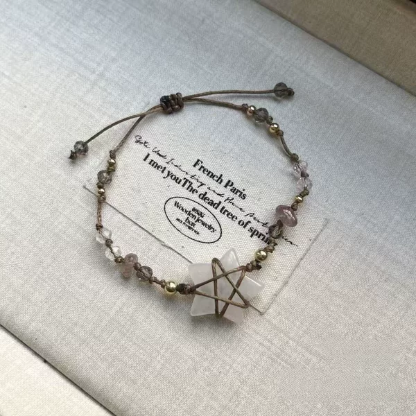 Original Retro Winding Star Pendant Bracelet, Light Luxury Fashion Niche Design Bracelet, New Pull-Out Bracelet