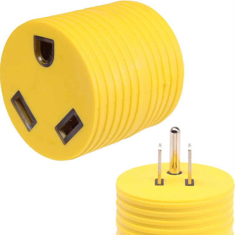 15 amp RV camping generator plug outdoor electrical converter, straight blade TT30P to 5-15R
