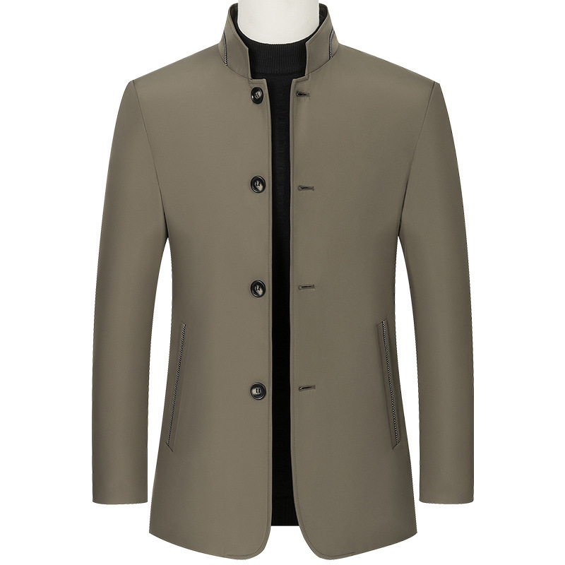 Men's Jacket 2025 Spring and Autumn New Stand Collar Casual Jacket for Middle-Aged Men, Dad's Business Parka Men's Clothing Men's Jacket 2025 Spring and Autumn New Stand Collar Casual Jacket for Middle-Aged Men, Dad's Business Parka Men's Clothing