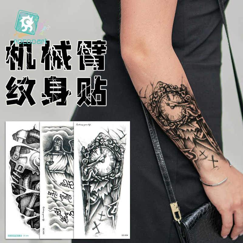 Cross-border body painting waterproof long-lasting flower arm 3d scorpion domineering tattoo men's tattoo personality fashion Europe and the United States