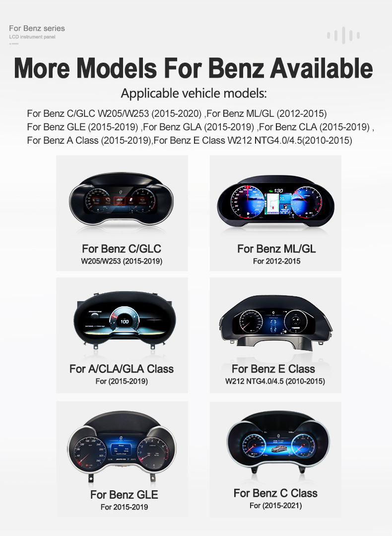 Suitable for Mercedes-Benz E-Class W212 Dashboard, 13-15 Models with Carplay, Old-To-New Lcd Car Dashboard