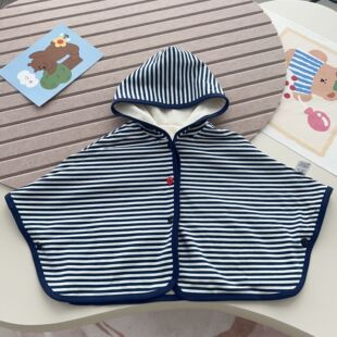 Winter Velvet Thickeneded Japanese Style Hooded Cloak Cute Cartoon Pattern Warm Jacket 2297-1